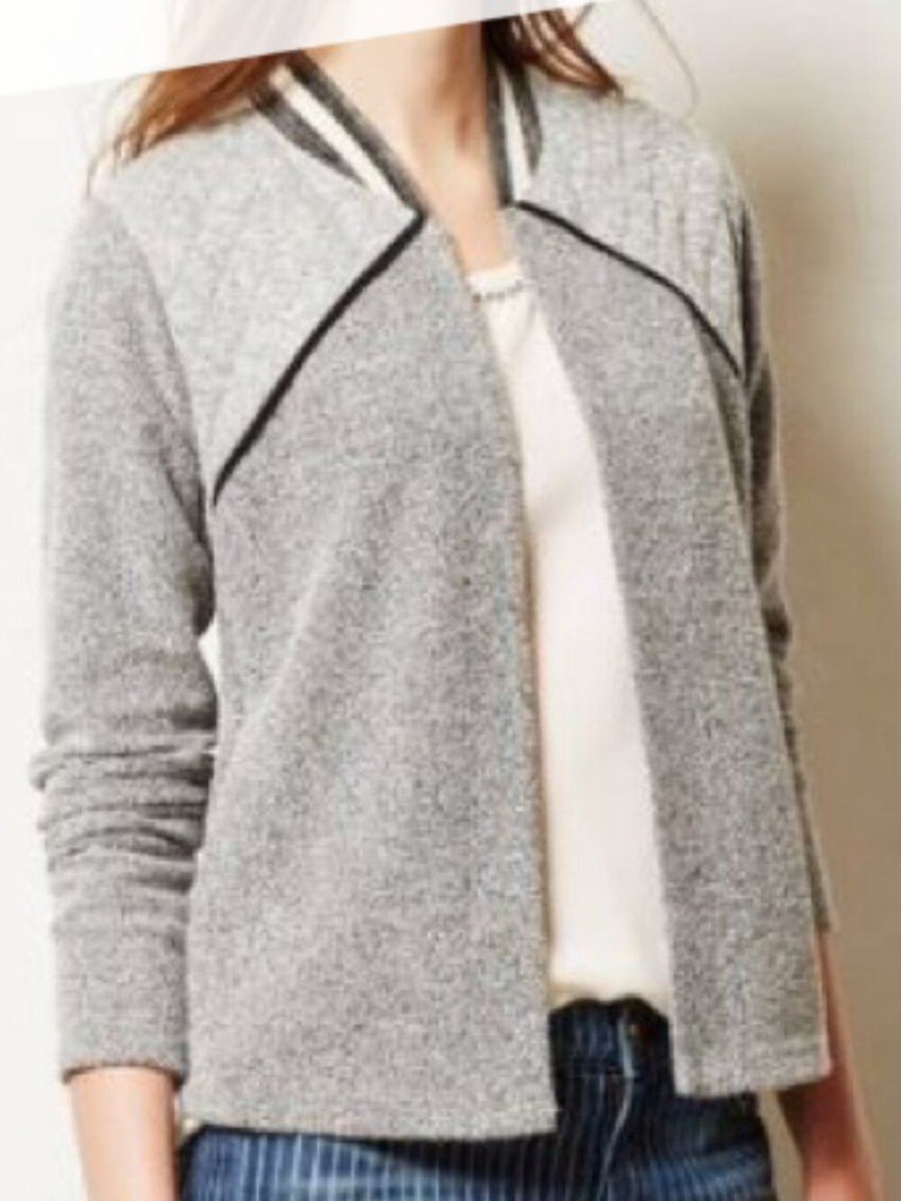 EUC Dolan Anthropologie Gray Varsity quilted jacket size small